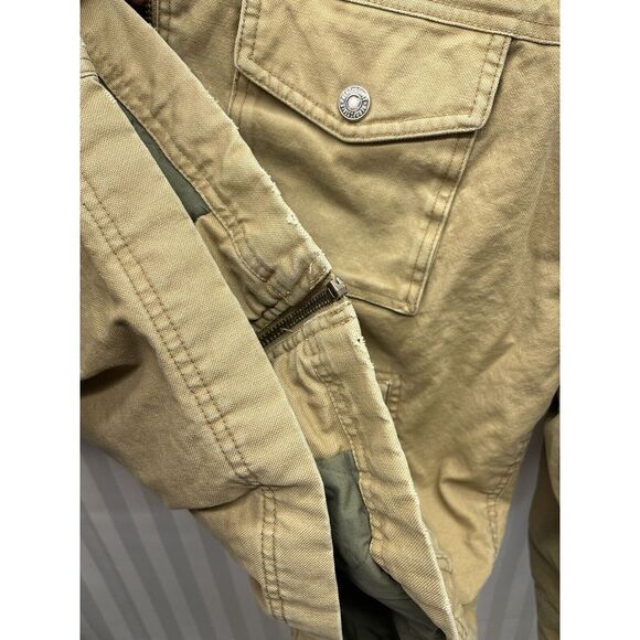 Aeropostale Jacket Size Medium Tan Winter Mens Pockets Zip Up - Picture 3 of 7